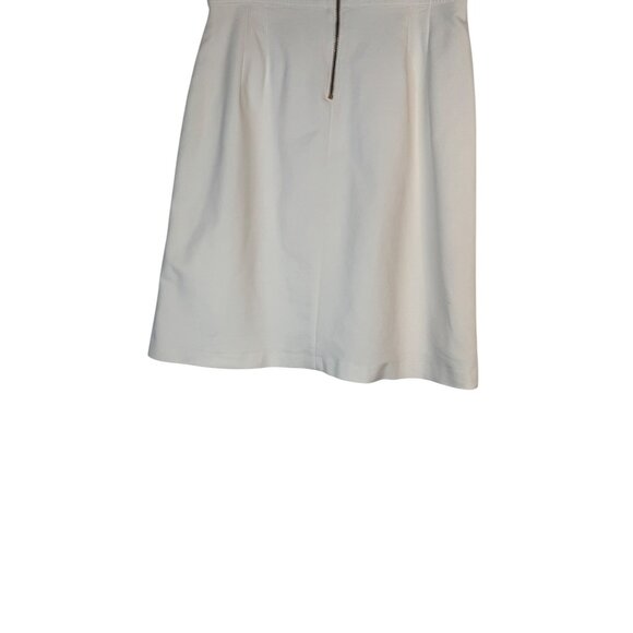 Zara Medium Off White A-Line Skirt Double Buckle & Pocket Detail Cotton Blend - Picture 10 of 15